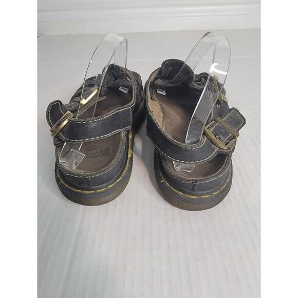DR MARTENS Y2K Vtg UK 10 Black Distressed Leather Fisherman Sandals England main image 10